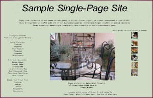 Click to view a single-page small business site